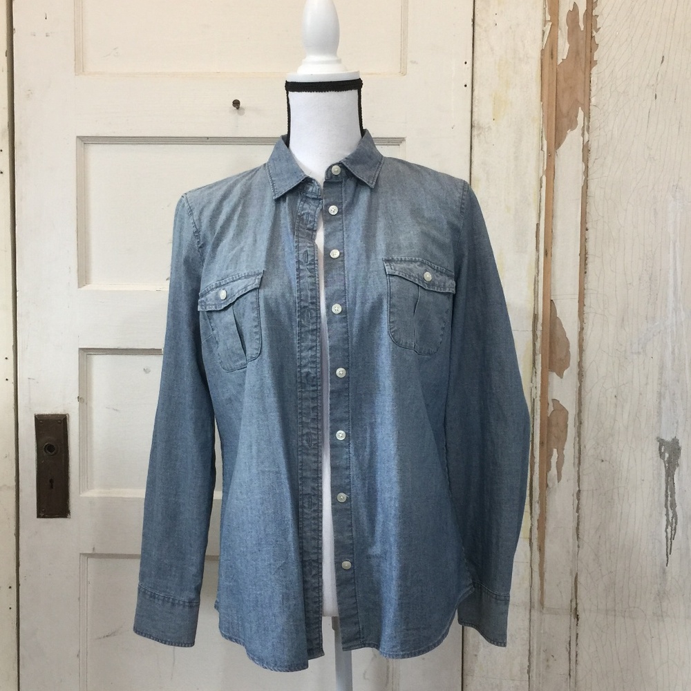J Crew Denim Style Button Up Shirt NWT
